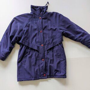 Classic Larry Levine Navy Jacket Windbreaker Quilted Lined Sz S